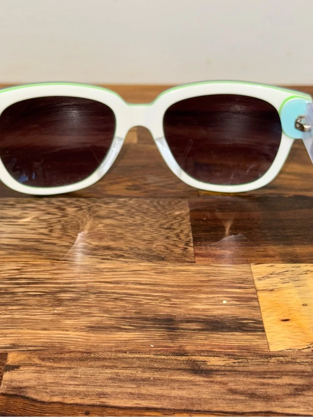 Lilly Pulitzer Turquoise Cat-Eye Sunglasses with Patterned Arms